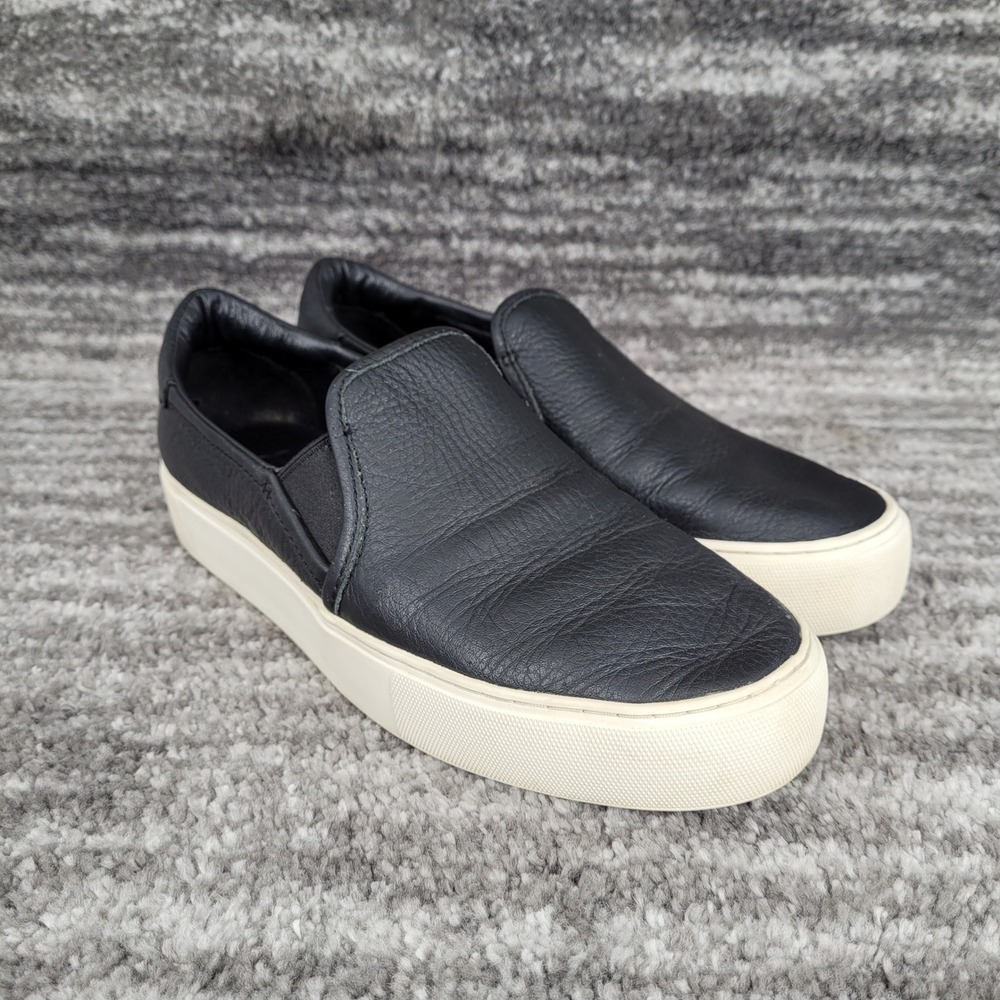 UGG Jass Black Leather Slip On Platform Sneakers 1105712 Womens 7